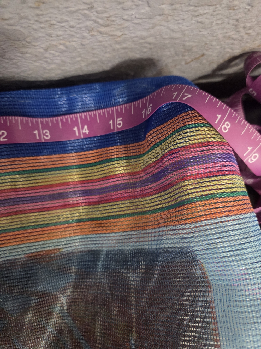 Upcycled Frida Kahlo Inspired Large Blue Striped Tote - Picture 5 of 9